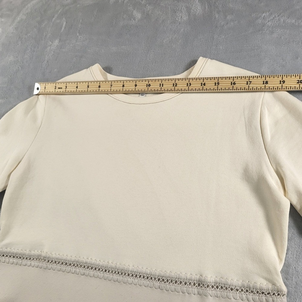 Jacquie The Label Womens L Thick Cotton Two-Tone Mini Dress Lace Trim - Picture 9 of 12
